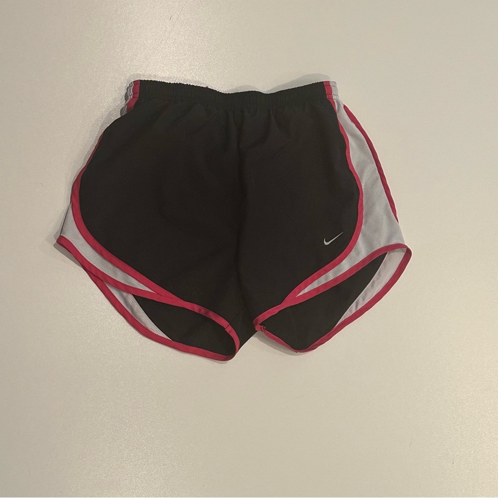 NIKE DRI-FIT BLACK WHITE AND PINK SHORTS
